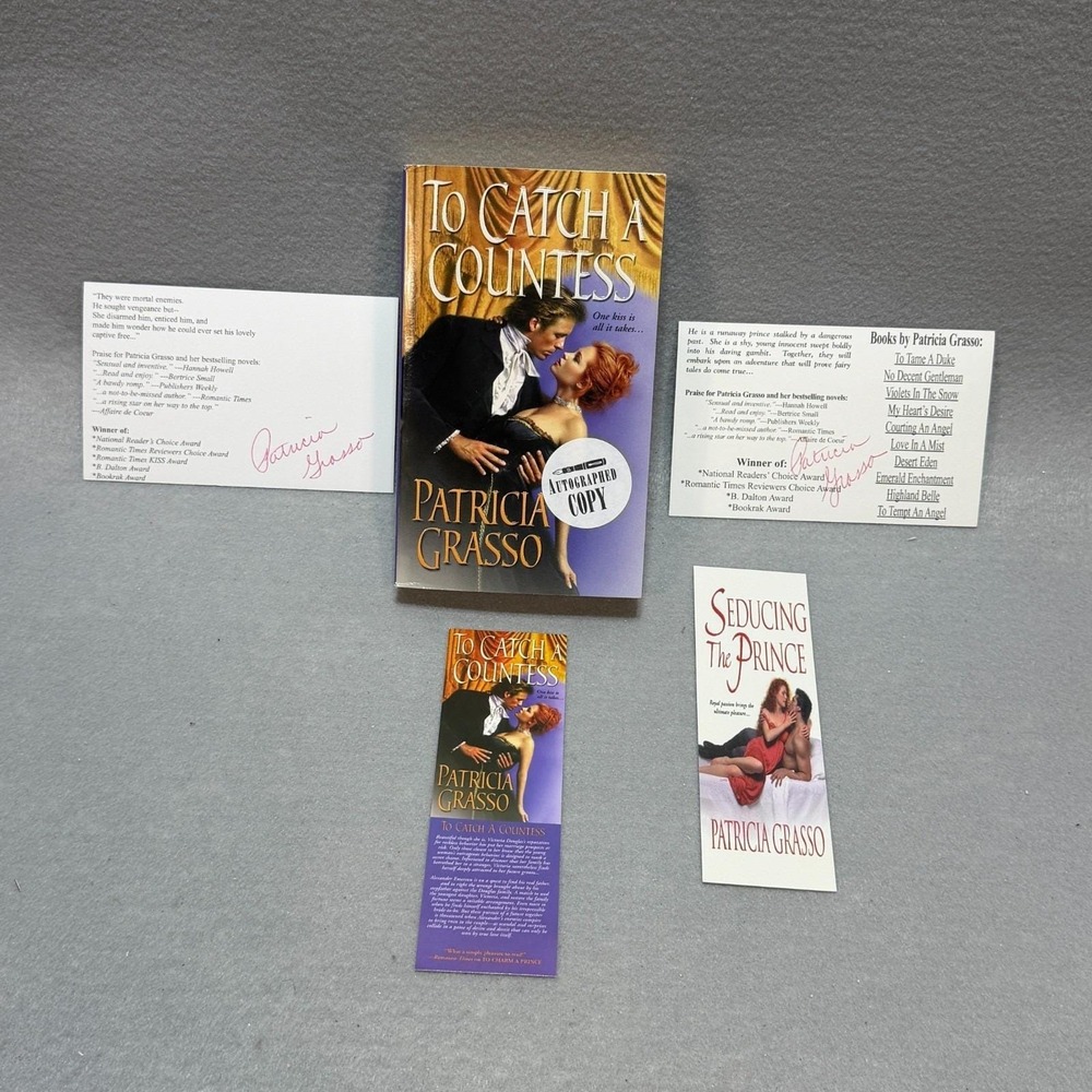 Vintage 2004 Signed To Catch A Countess Patricia Grasso W/Bookmarks and Promo